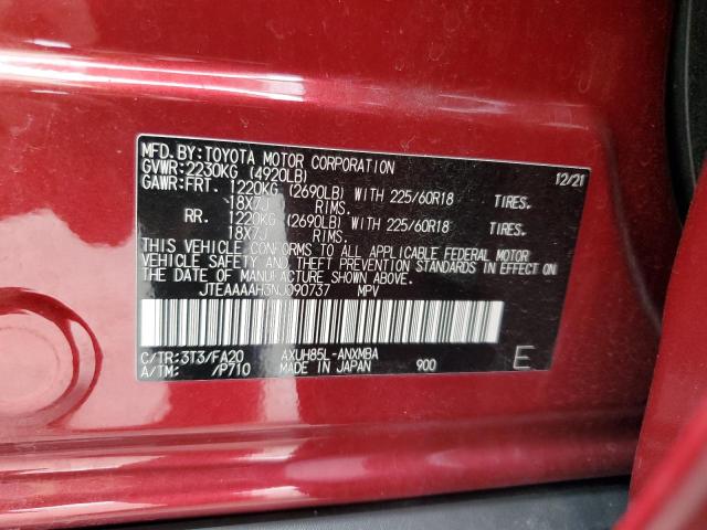 2022 Toyota Venza Le VIN: JTEAAAAH3NJ090737 Lot: 59550324