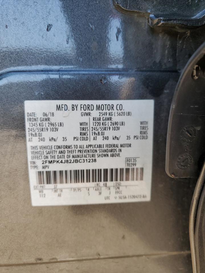 2FMPK4J82JBC31238 2018 Ford Edge Sel