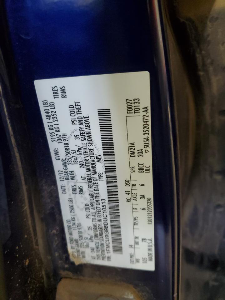 1FMCU9G98DUC10513 2013 Ford Escape Se