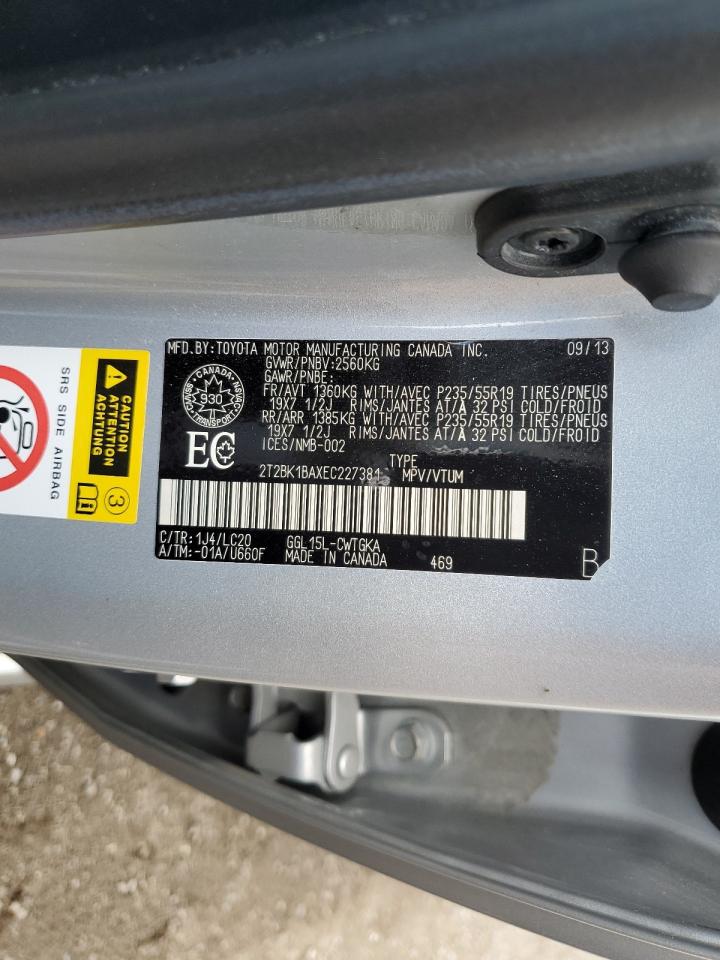 2T2BK1BAXEC227381 2014 Lexus Rx 350 Base