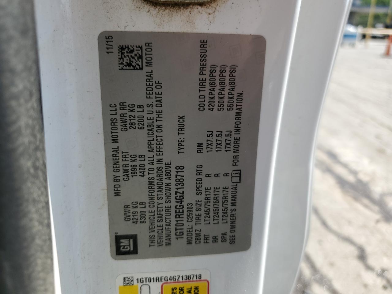 1GT01REG4GZ138718 2016 GMC Sierra C2500 Heavy Duty