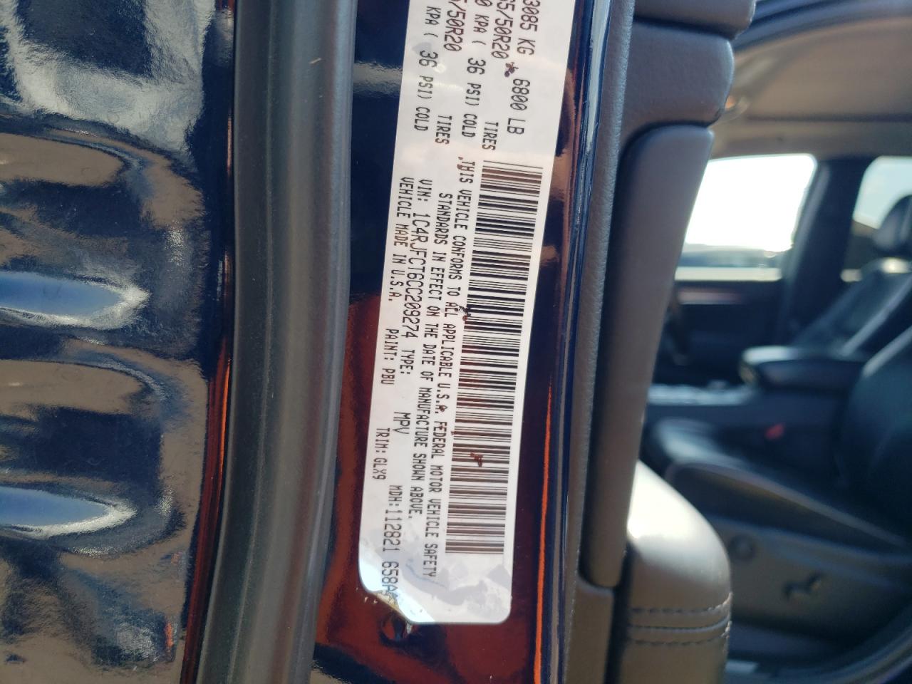 1C4RJFCT6CC209274 2012 Jeep Grand Cherokee Overland