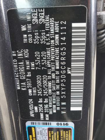 2024 Kia Telluride Sx VIN: 5XYP5DGC6RG514112 Lot: 61173044