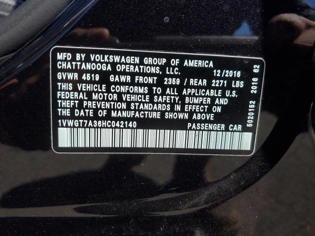 2017 Volkswagen Passat Se VIN: 1VWGT7A36HC042140 Lot: 56228054