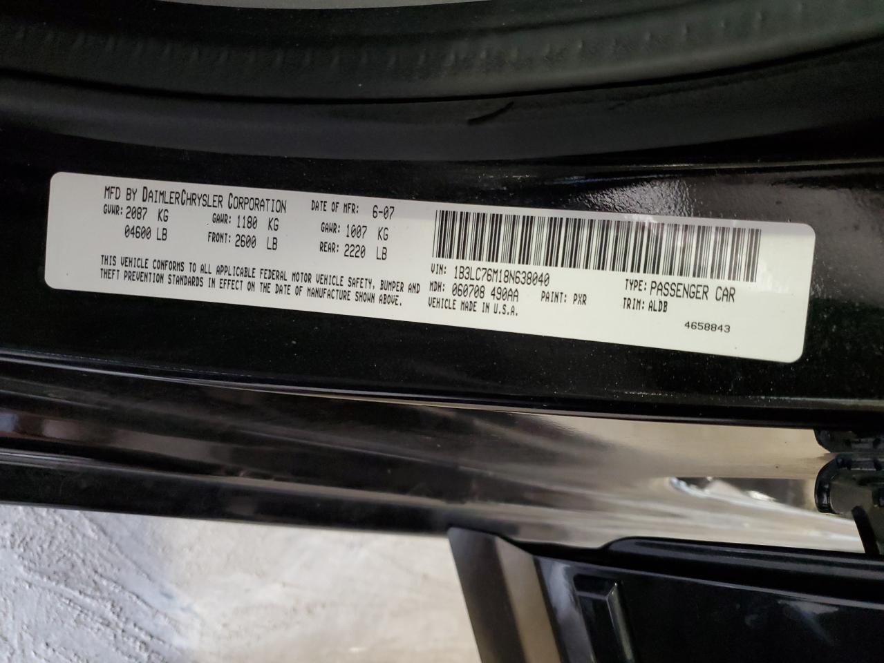 1B3LC76M18N638040 2008 Dodge Avenger R/T