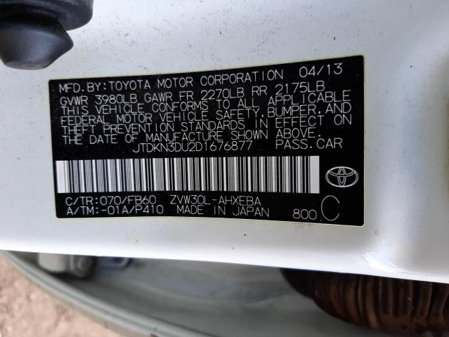 2013 Toyota Prius VIN: JTDKN3DU2D1676877 Lot: 58015884
