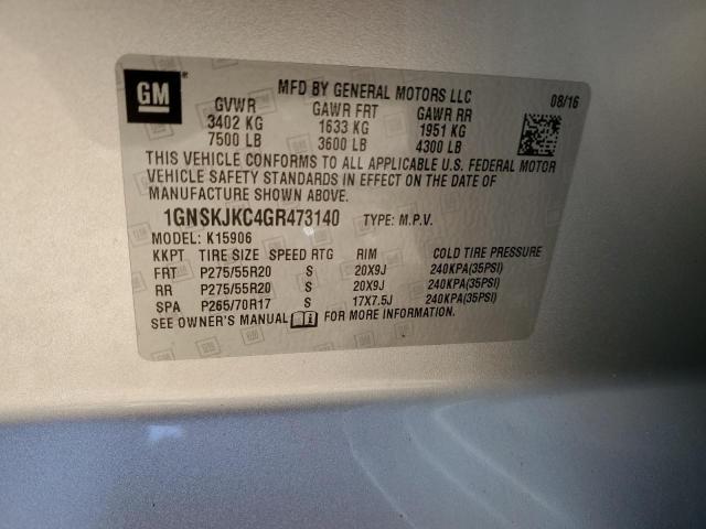 2016 Chevrolet Suburban K1500 Ltz VIN: 1GNSKJKC4GR473140 Lot: 57046304