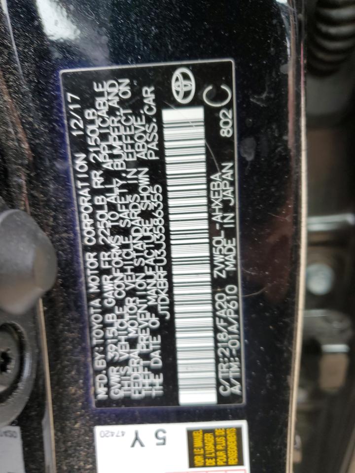 JTDKBRFU3J3586355 2018 Toyota Prius