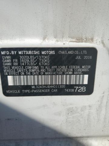 2017 Mitsubishi Mirage Es VIN: ML32A3HJ4HH011300 Lot: 60908294