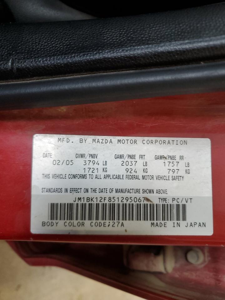 JM1BK12F851295067 2005 Mazda 3 I