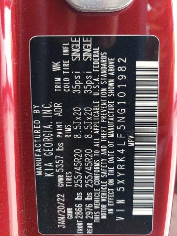 2022 Kia Sorento Sx VIN: 5XYRK4LF5NG101982 Lot: 59125264