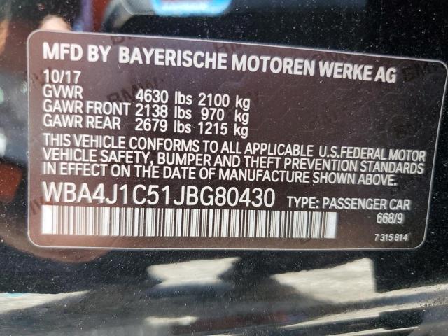 VIN WBA4J1C51JBG80430 2018 BMW 4 Series, 430I Gran ... no.13