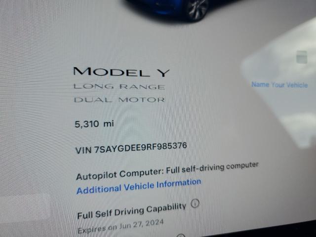 2024 Tesla Model Y VIN: 7SAYGDEE9RF985376 Lot: 59180094