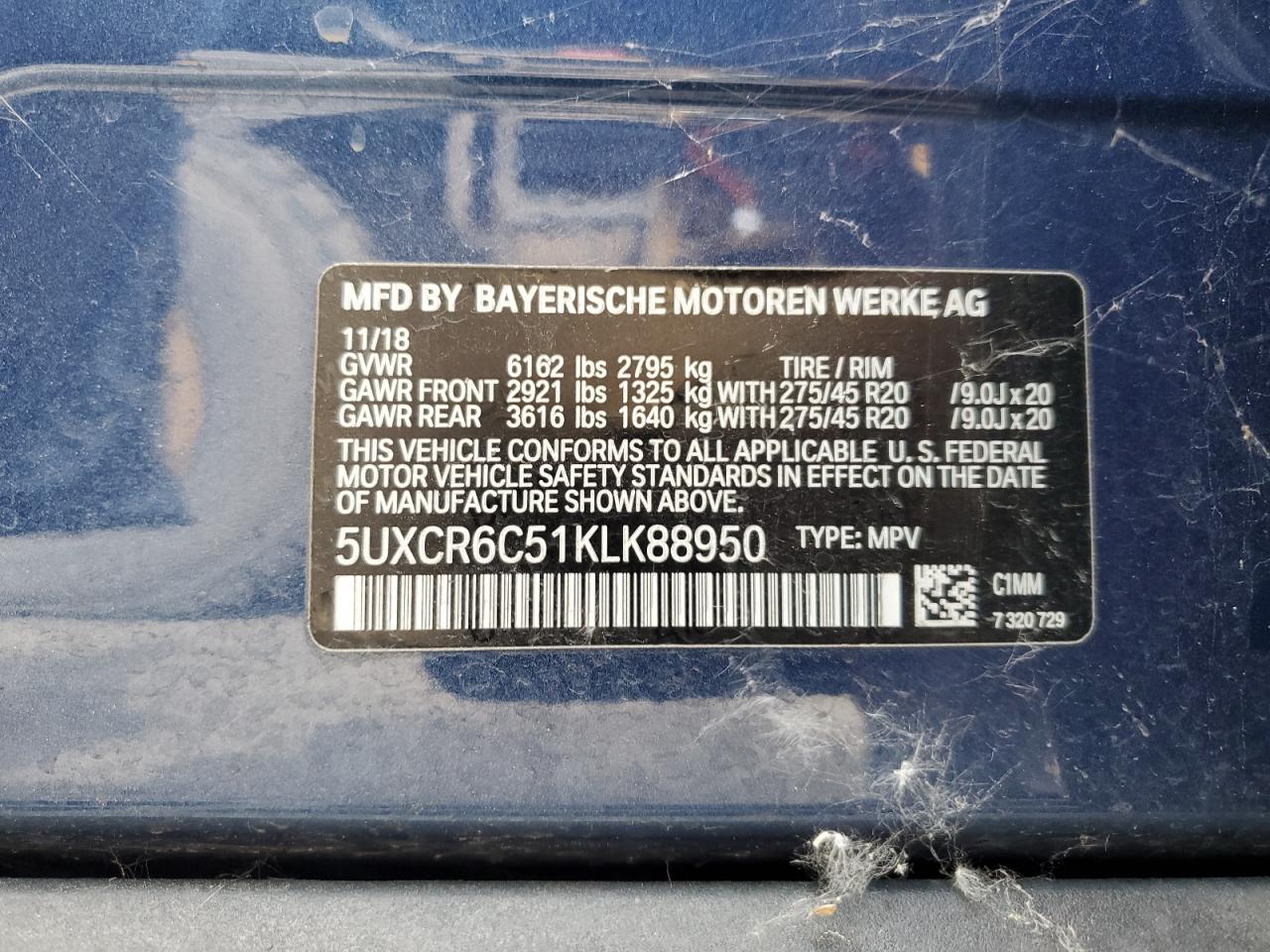 5UXCR6C51KLK88950 2019 BMW X5 xDrive40I