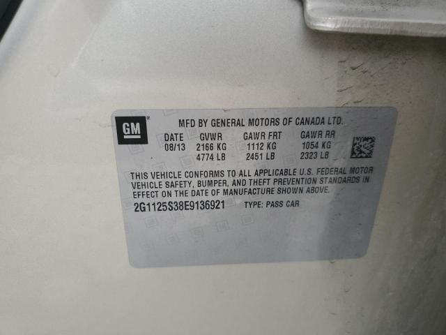 2014 Chevrolet Impala Lt VIN: 2G1125S38E9136921 Lot: 57686384