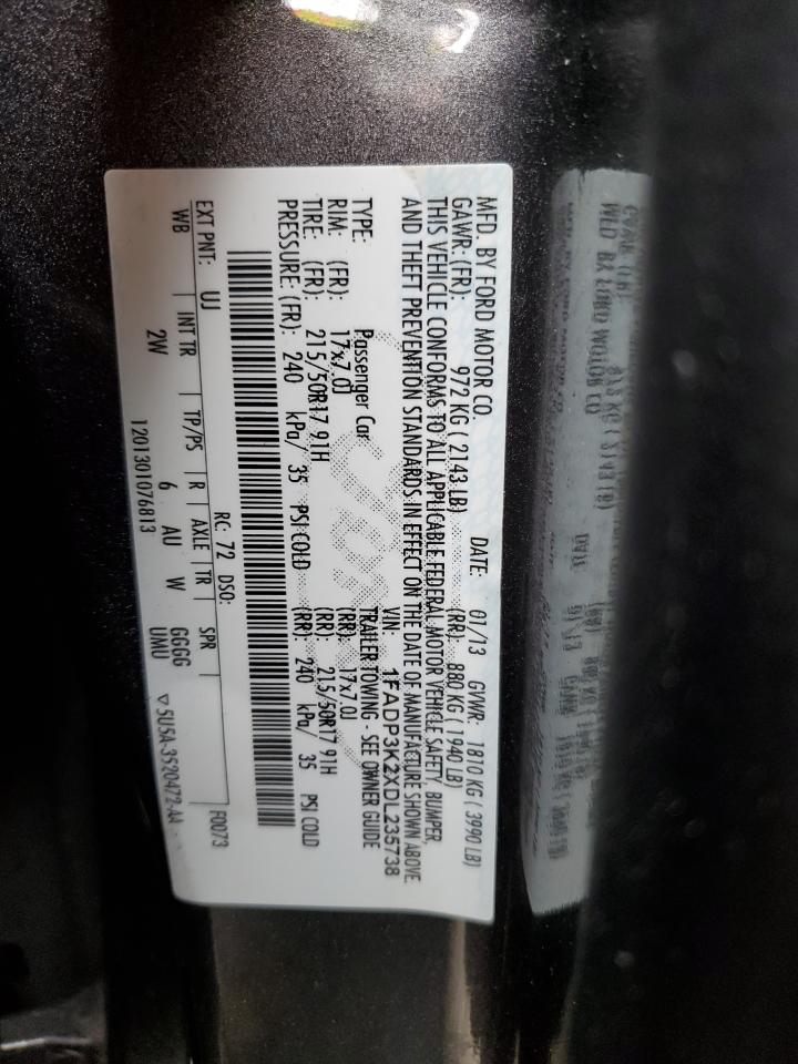 1FADP3K2XDL235738 2013 Ford Focus Se