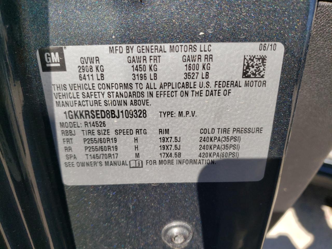 1GKKRSED8BJ109328 2011 GMC Acadia Slt-2