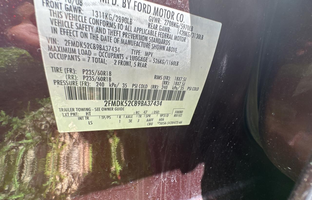 2FMDK52C89BA37434 2009 Ford Flex Sel