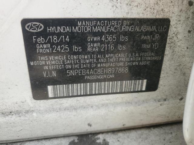 2014 Hyundai Sonata Gls VIN: 5NPEB4AC8EH897868 Lot: 60722614