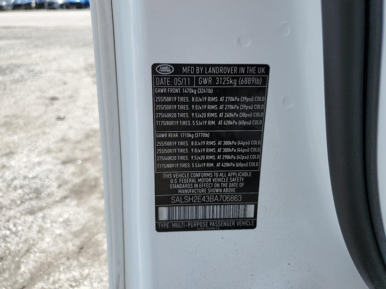 SALSH2E43BA706863 2011 Land Rover Range Rover Sport Sc