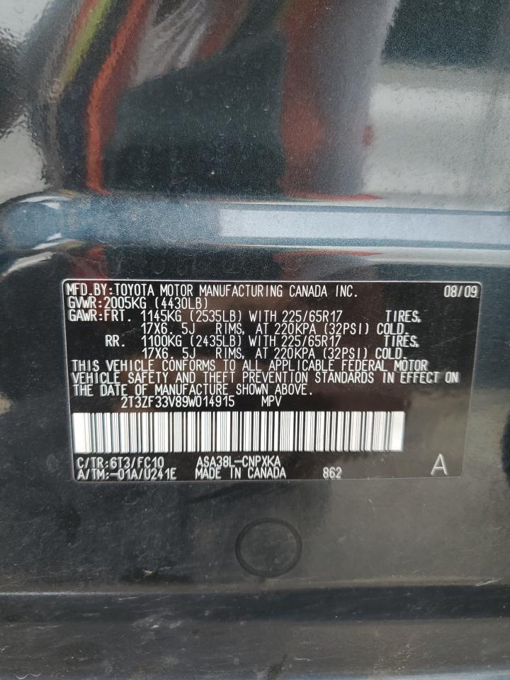 2T3ZF33V89W014915 2009 Toyota Rav4