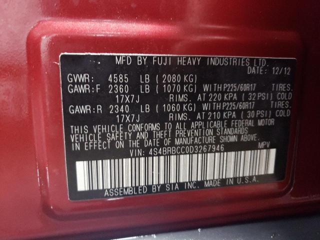 2013 Subaru Outback 2.5I Premium VIN: 4S4BRBCC0D3267946 Lot: 57889824