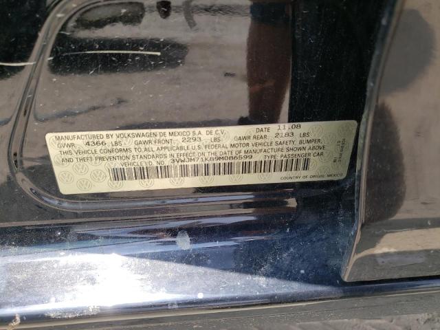 2009 Volkswagen Jetta S VIN: 3VWJM71K89M086599 Lot: 57629994