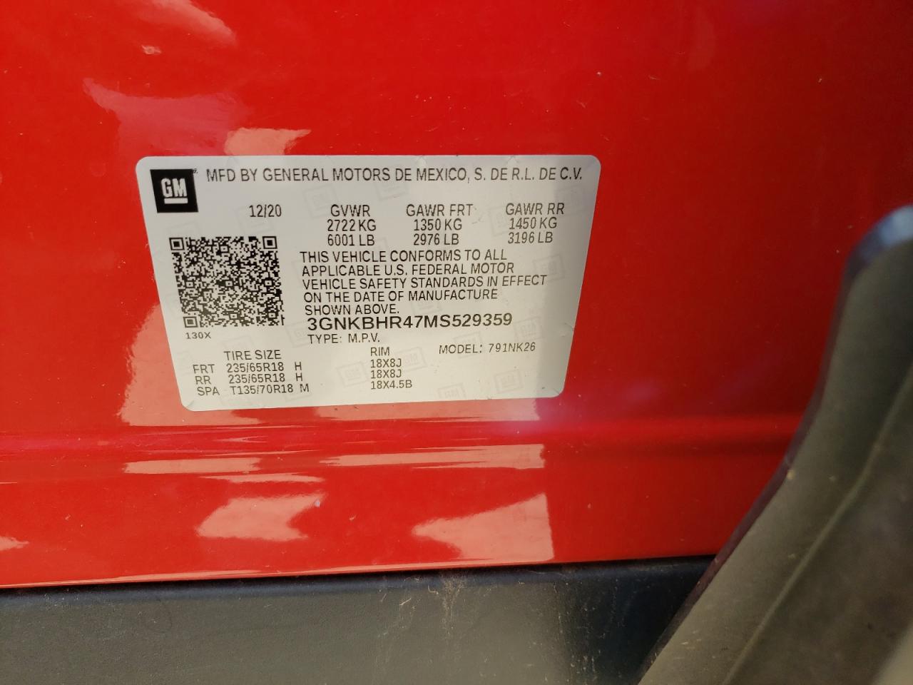 3GNKBHR47MS529359 2021 Chevrolet Blazer 2Lt