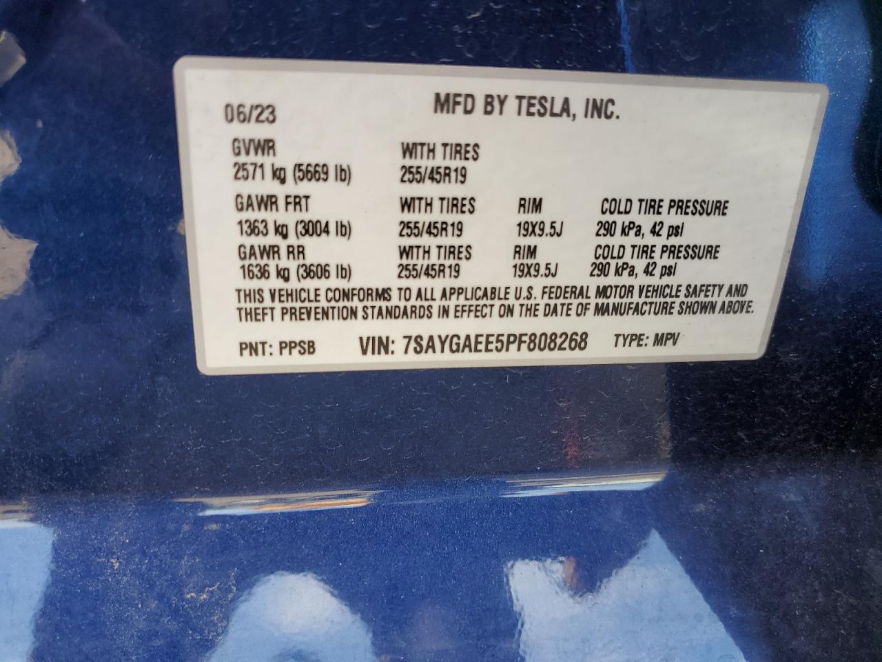 7SAYGAEE5PF808268 2023 Tesla Model Y