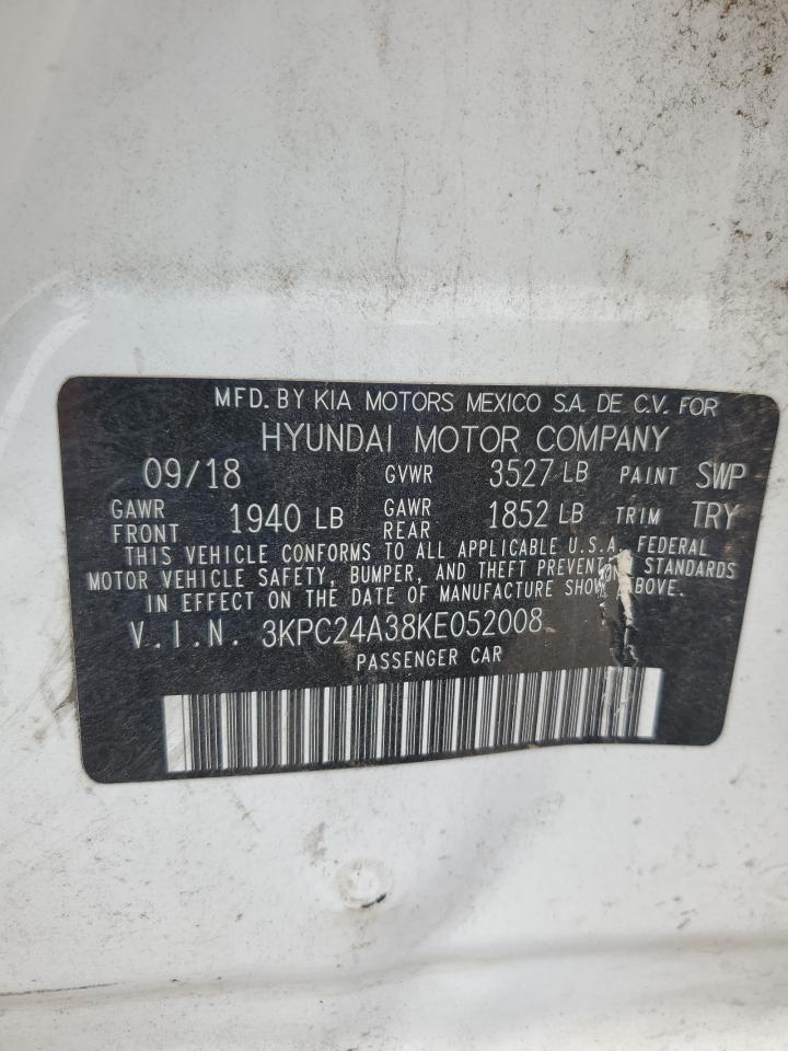 3KPC24A38KE052008 2019 Hyundai Accent Se