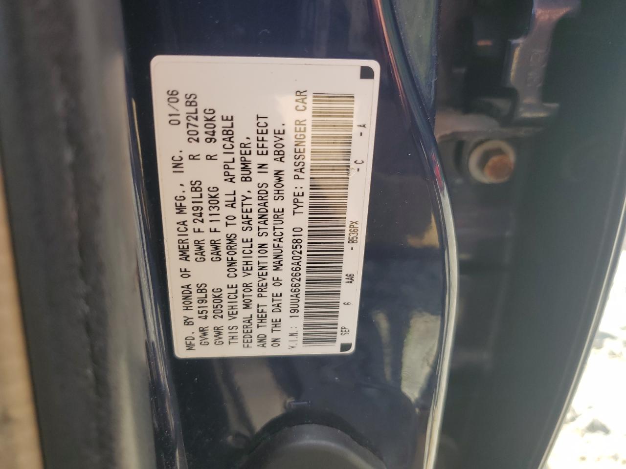 19UUA66266A025810 2006 Acura 3.2Tl