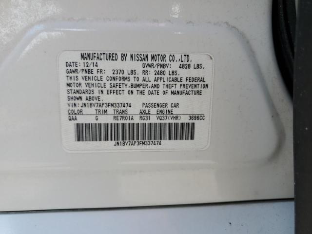 2015 Infiniti Q50 Base VIN: JN1BV7AP3FM337474 Lot: 58141064