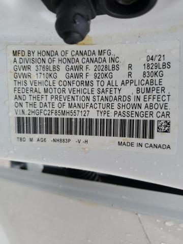 2021 HONDA CIVIC SPOR - 2HGFC2F85MH557127