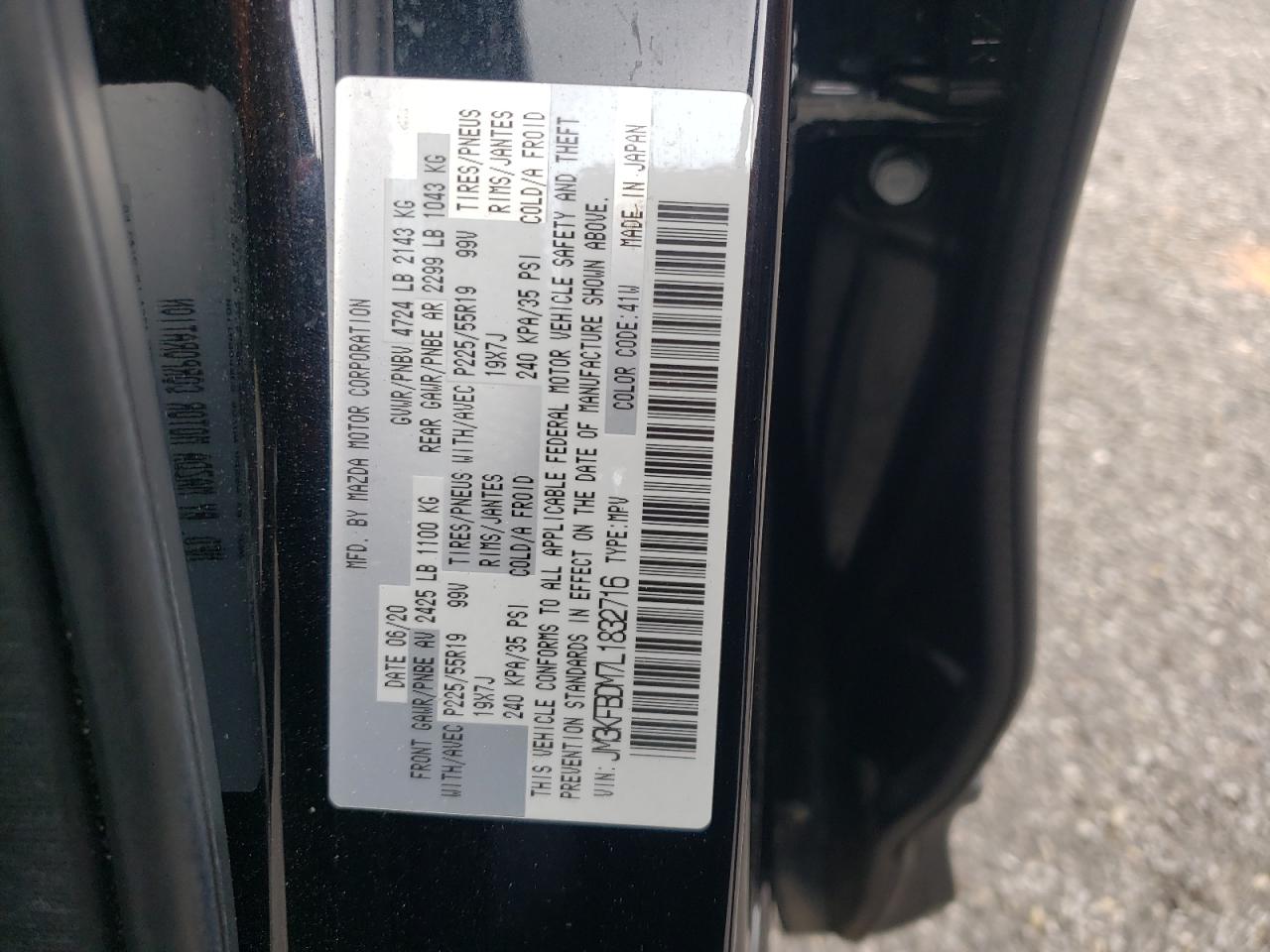 JM3KFBDM7L1832716 2020 Mazda Cx-5 Grand Touring