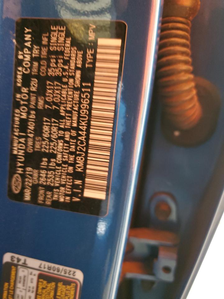 KM8J2CA44KU996511 2019 Hyundai Tucson Se