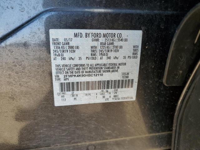 2017 Ford Edge Titanium VIN: 2FMPK4K90HBC12110 Lot: 57443824