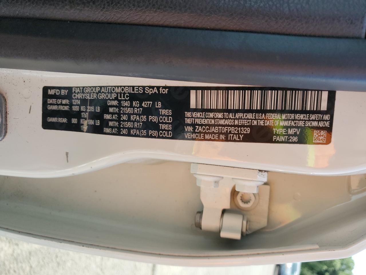 ZACCJABT0FPB21329 2015 Jeep Renegade Latitude