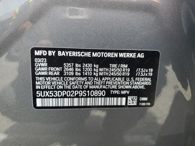 2023 BMW X3 xDrive30I VIN: 5UX53DP02P9S10890 Lot: 57639564