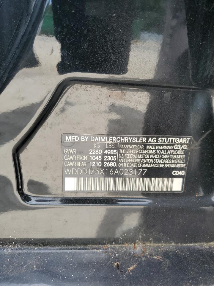 WDDDJ75X16A023177 2006 Mercedes-Benz Cls 500C