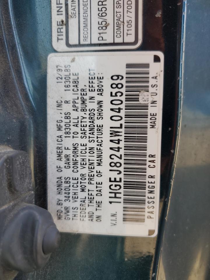 1HGEJ8244WL040589 1998 Honda Civic Ex