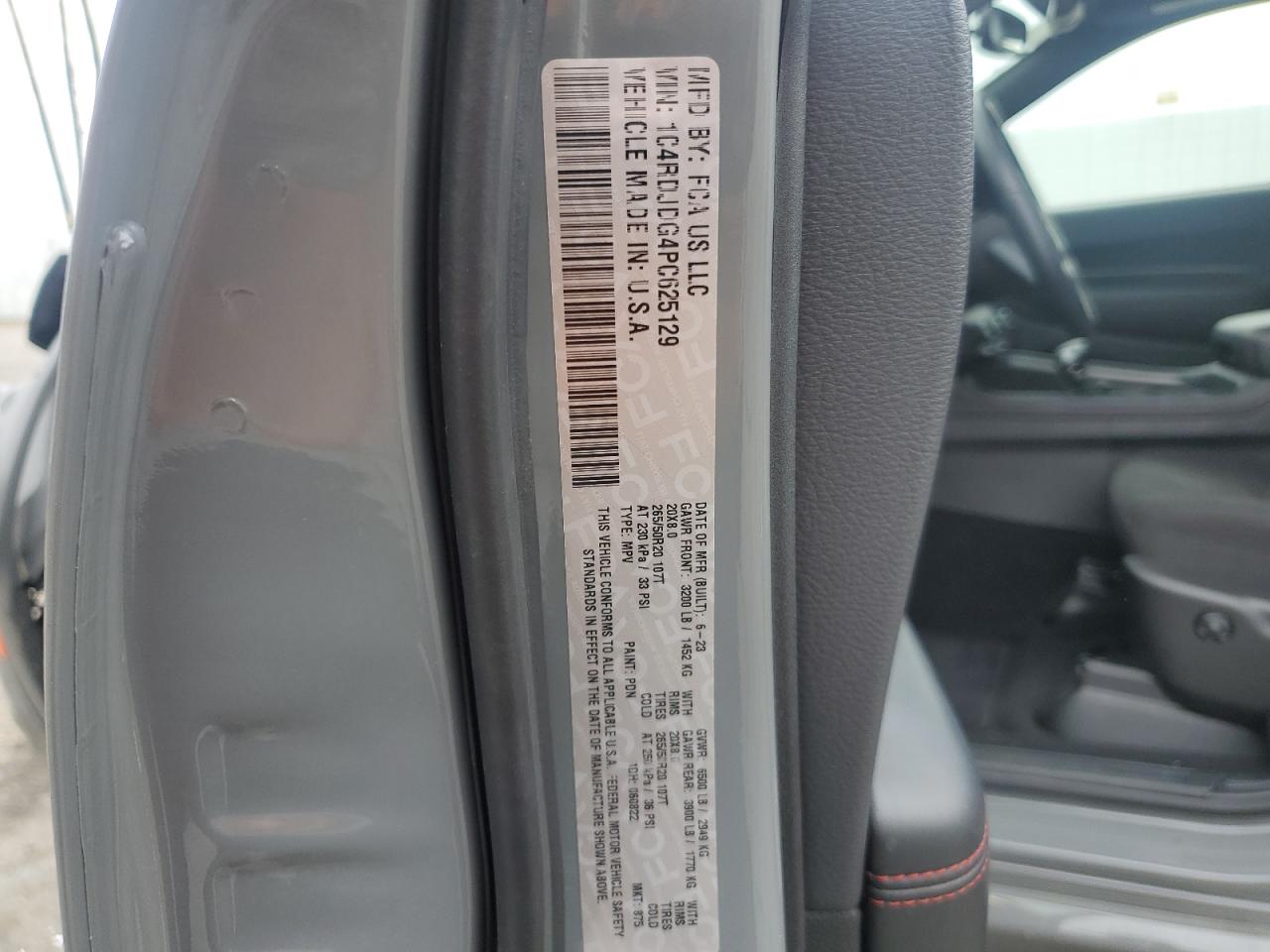 1C4RDJDG4PC625129 2023 Dodge Durango Gt