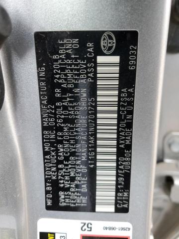 VIN 4T1G11AK1NU701725 2022 Toyota Camry, SE no.12