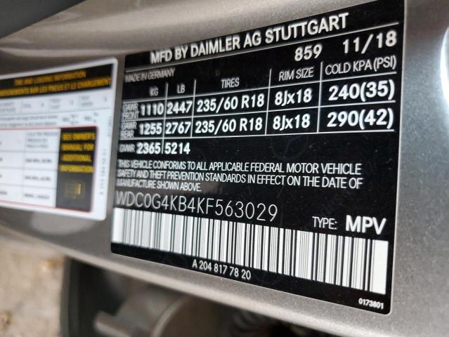 2019 MERCEDES-BENZ GLC 300 4M - WDC0G4KB4KF563029