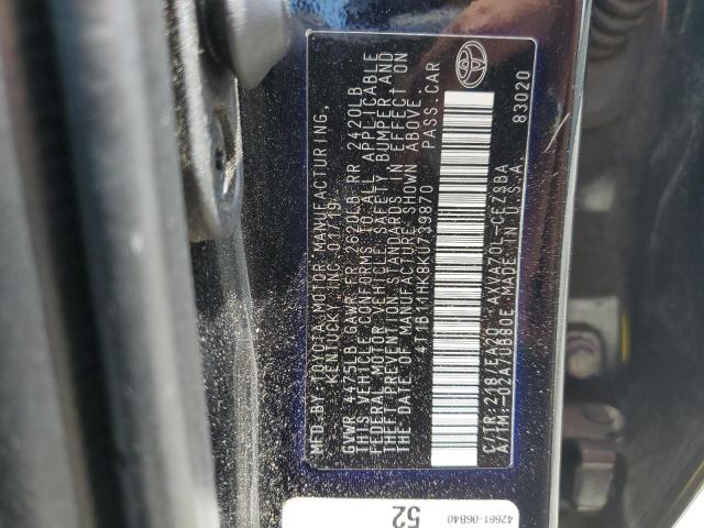 VIN 4T1B11HK8KU739870 2019 Toyota Camry, L no.12