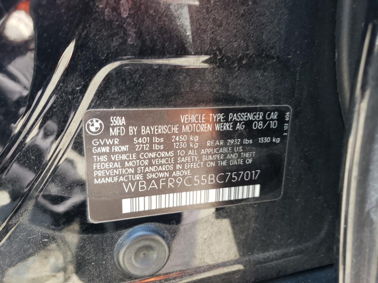 WBAFR9C55BC757017 2011 BMW 550 I