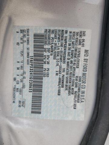 2001 Ford Taurus Se VIN: 1FAFP53241G230655 Lot: 60257314