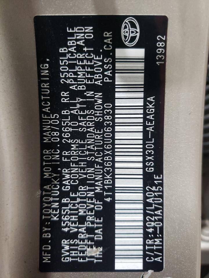 4T1BK36BX6U063830 2006 Toyota Avalon Xl