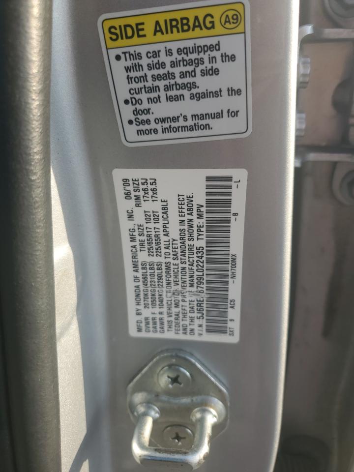 5J6RE38799L022435 2009 Honda Cr-V Exl