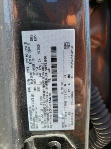 2017 Ford F150 Supercrew VIN: 1FTFW1EG1HFA74735 Lot: 57535754