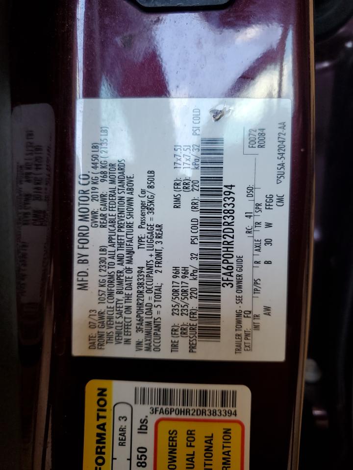 3FA6P0HR2DR383394 2013 Ford Fusion Se